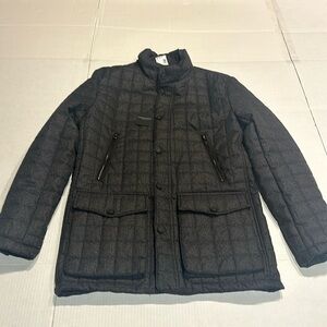 NWT Pronto Uomo men’s warehouse charcoal squared design light jacket w pockets